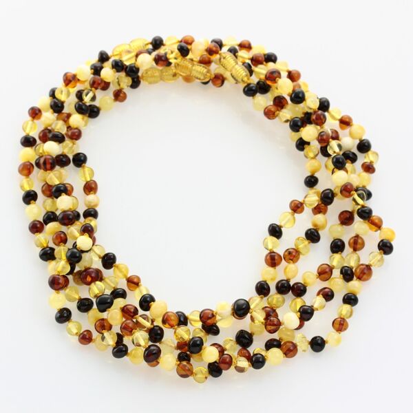 5 Multi BAROQUE Baltic amber adult necklaces 46cm
