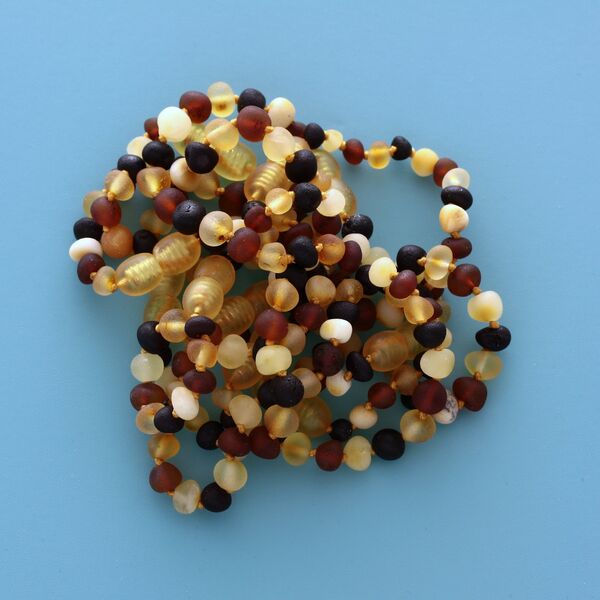 10 Raw Multi BAROQUE Baltic amber teething bracelets 12cm