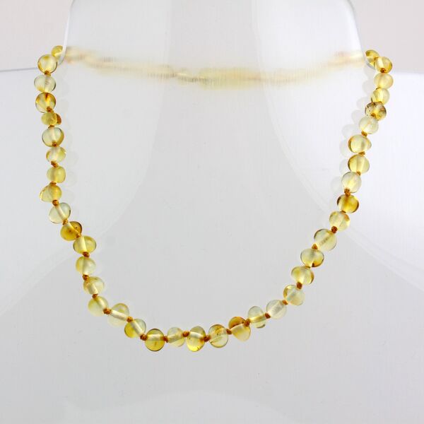 Lemon BAROQUE Baltic amber teething necklace 32cm