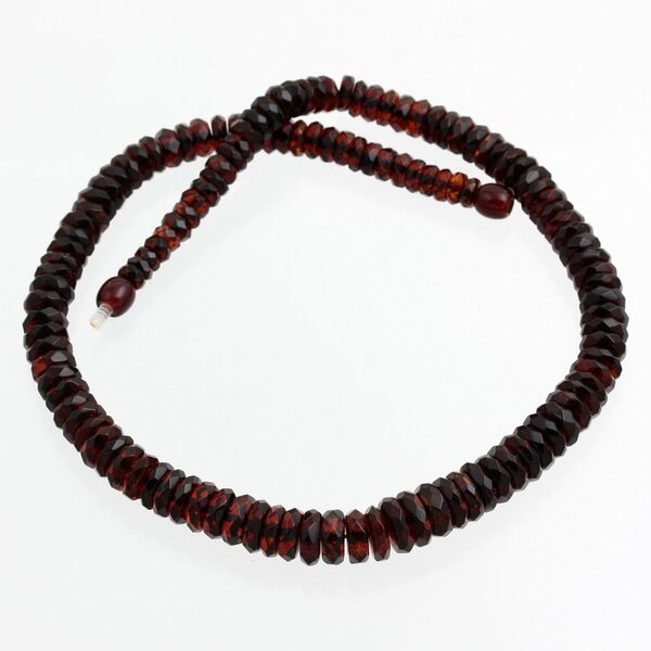 Faceted cherry BUTTONS Baltic amber necklace 46cm