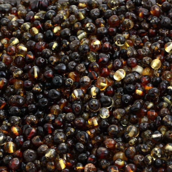 Dark BAROQUE Baltic amber holed loose beads