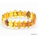 Carved pieces Baltic amber elastic bracelet