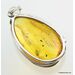 Large amulet Baltic amber silver pendant w insect inclusion 15g