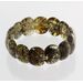 Green pieces Baltic amber elastic bracelet 18cm