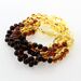 5 Rainbow BAROQUE Baltic amber adult bracelets 19cm