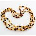 3 Raw Multi BEANS Baltic amber adult necklaces 55cm