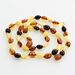 Multi BEANS Baltic amber knotted necklace 48cm