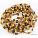 Multi BEANS Baltic amber knotted necklace 18in