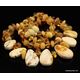 Vintage White LEAVES Baltic amber choker 18in
