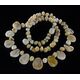 White Leaves BAROQUE beads Baltic amber necklace 45cm