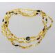 3 Mix BEANS Baltic amber adult necklaces 55cm