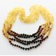 5 Raw Rainbow BAROQUE Baltic amber adult necklaces 57cm