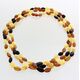 3 Raw Big Multi BEANS Baltic amber adult necklaces 55cm