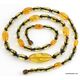 Genuine Baltic amber bead combination long necklace 32in