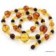 Faceted combination genuine Baltic amber necklace