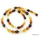 Faceted Baltic amber multi OLIVE beads necklace